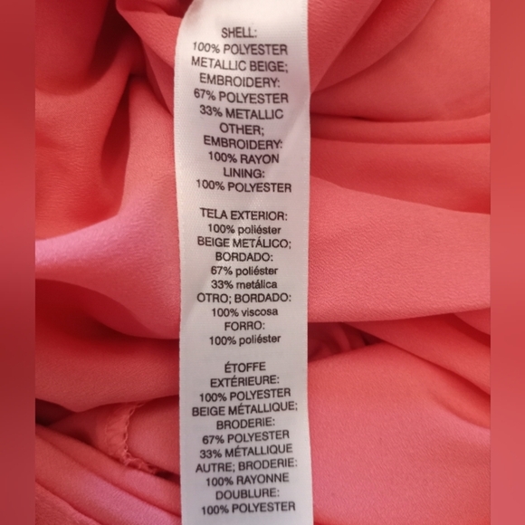 White House Black Market Gold Metallic Embroidered Coral Boho Off Shoulder Dress - Picture 9 of 9